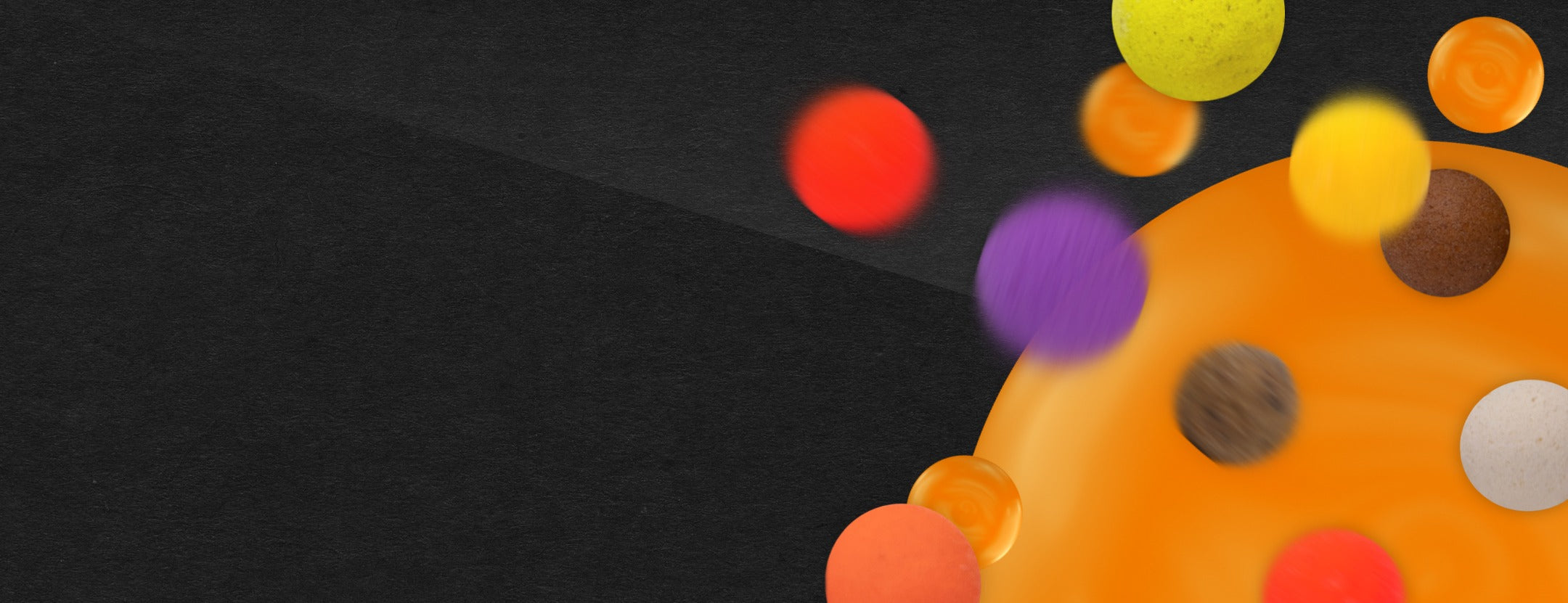 Hier sieht in der Mitte zentriert die Überschrift Pop Ups. Darunter etwas kleiner geschrieben visual effect to success. Durch das Bild fliegen bunte Pop Ups über einem schwarz-orangenen Hintergrund.