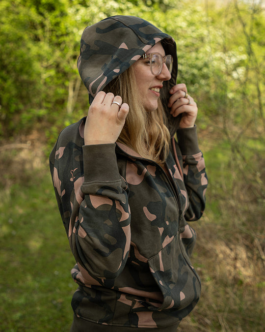 Fox Womens Zipped Camo Hoodie