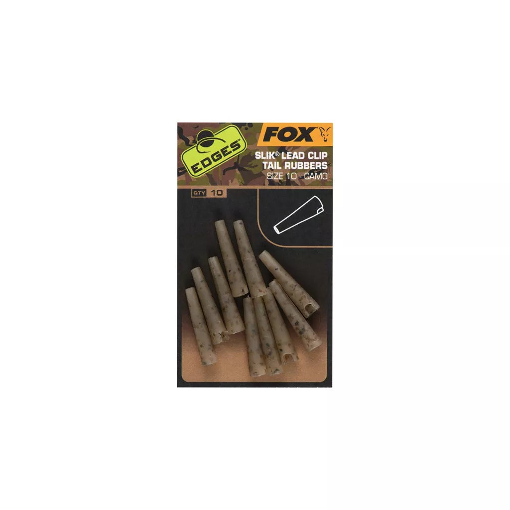 Fox Edges Camo Slik Lead Clip Tail Rubbers Size 10
