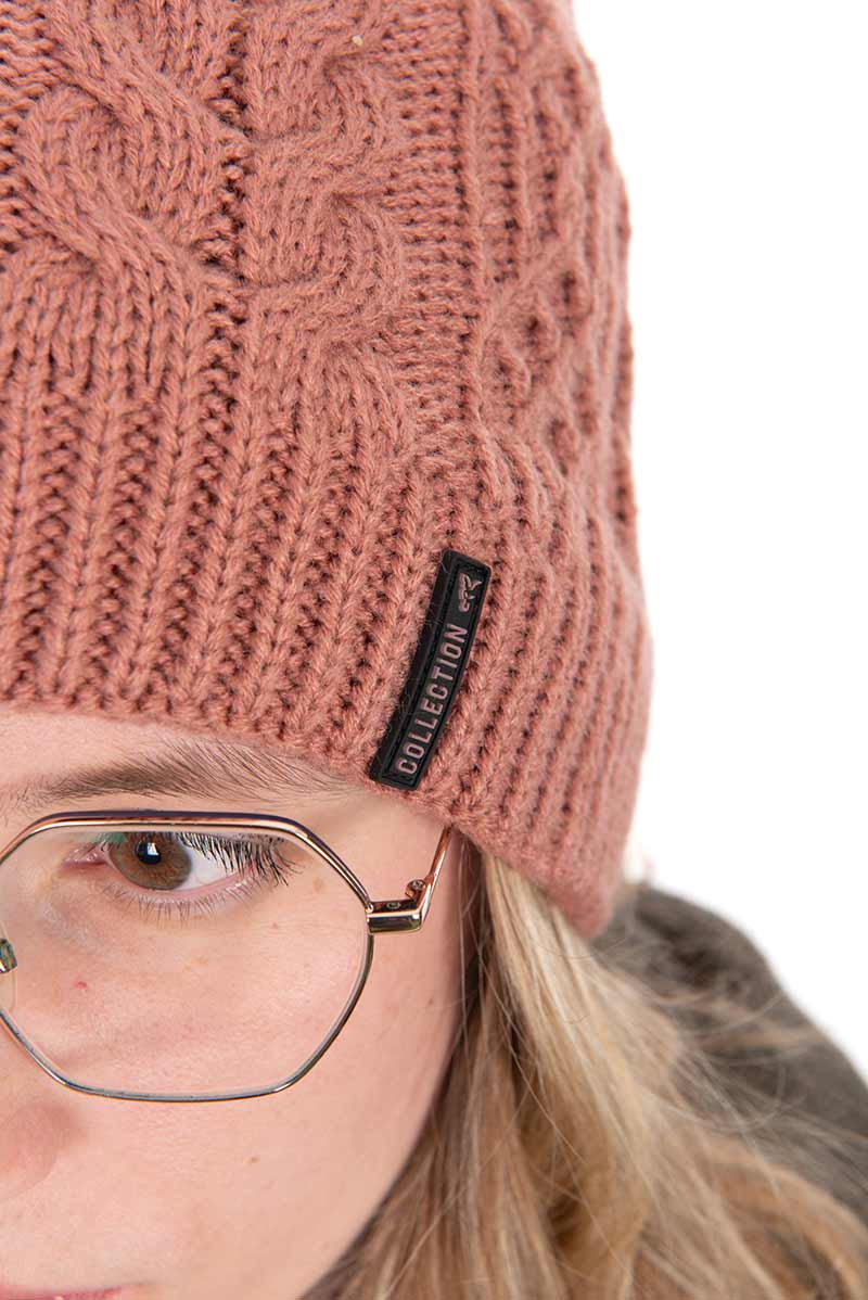 Fox Ladies Knitted Bobble Hat