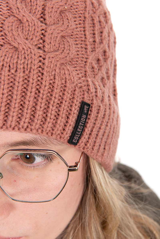 Fox Ladies Knitted Bobble Hat