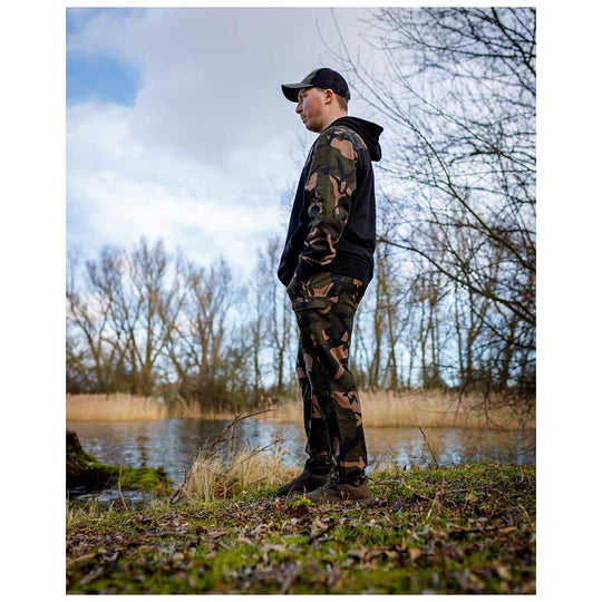 Fox LW Black & Camo Split Zip Hoody