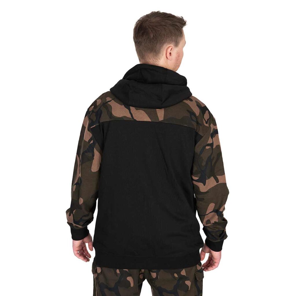 Fox LW Black & Camo Split Zip Hoody