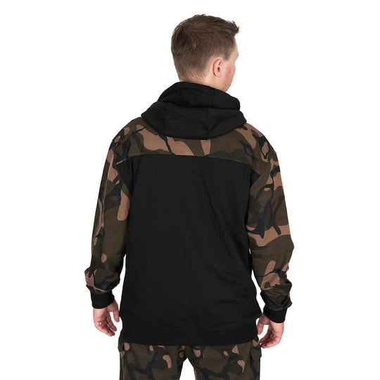 Fox LW Black & Camo Split Zip Hoody