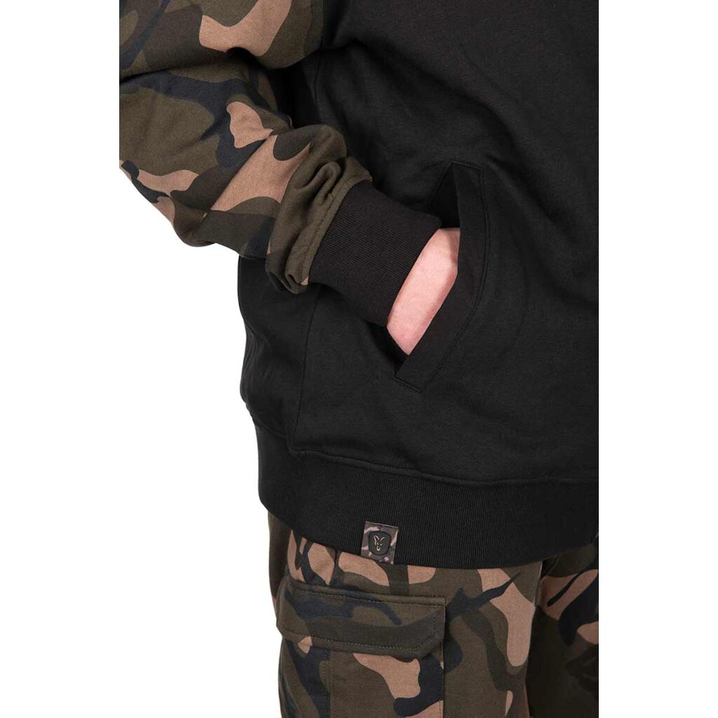 Fox LW Black & Camo Split Zip Hoody
