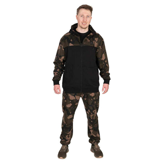 Fox LW Black & Camo Split Zip Hoody