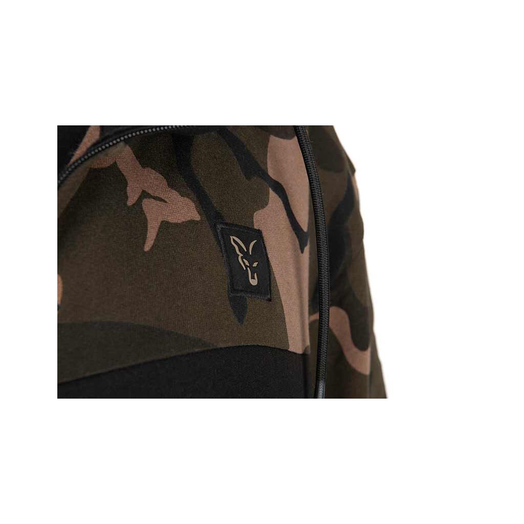 Fox LW Black & Camo Split Zip Hoody
