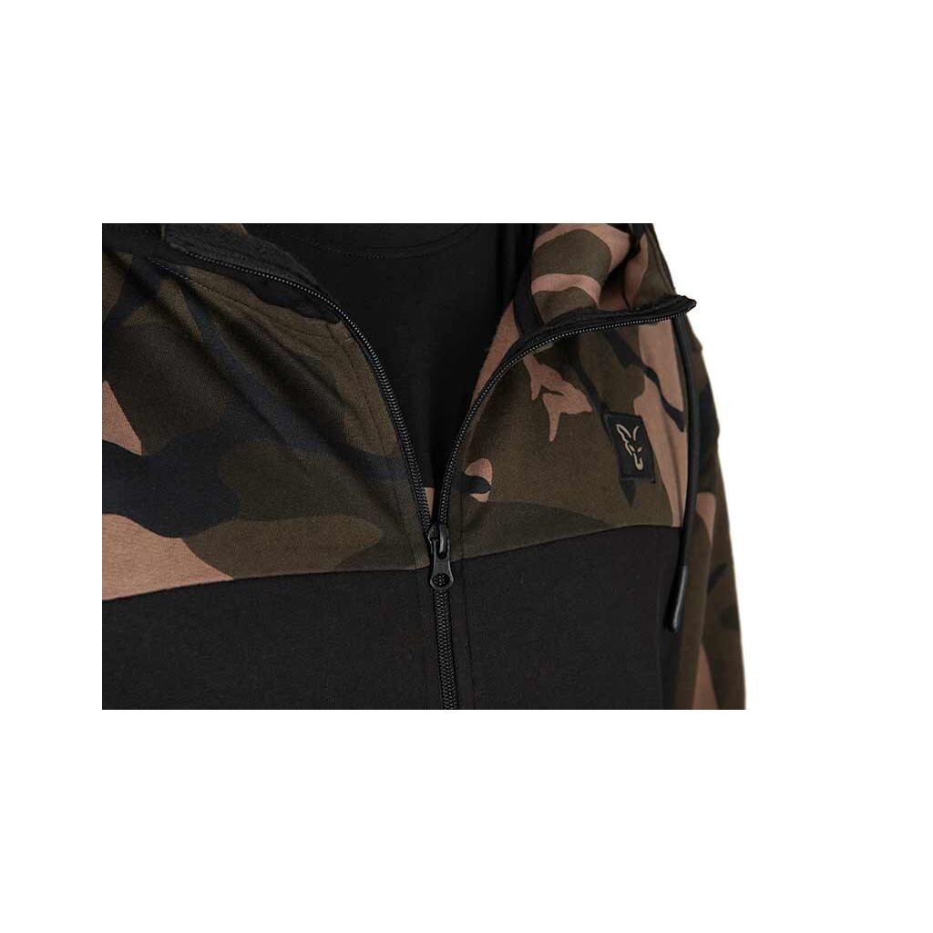 Fox LW Black & Camo Split Zip Hoody