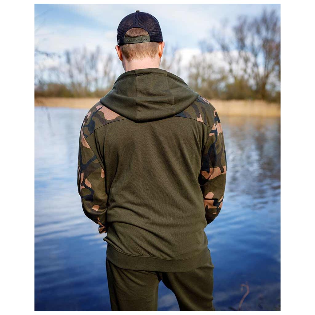 Fox LW Khaki & Camo Split Zip Hoody