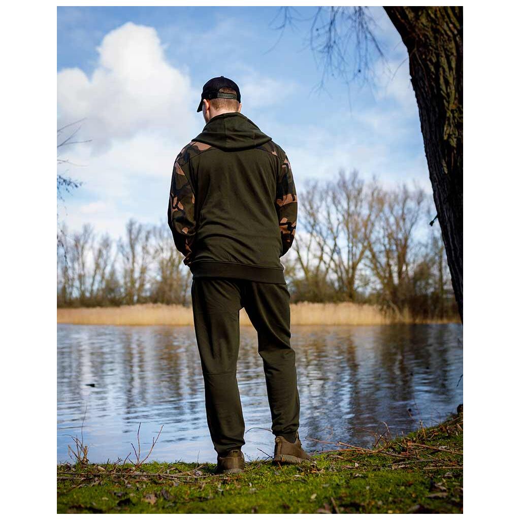 Fox LW Khaki & Camo Split Zip Hoody