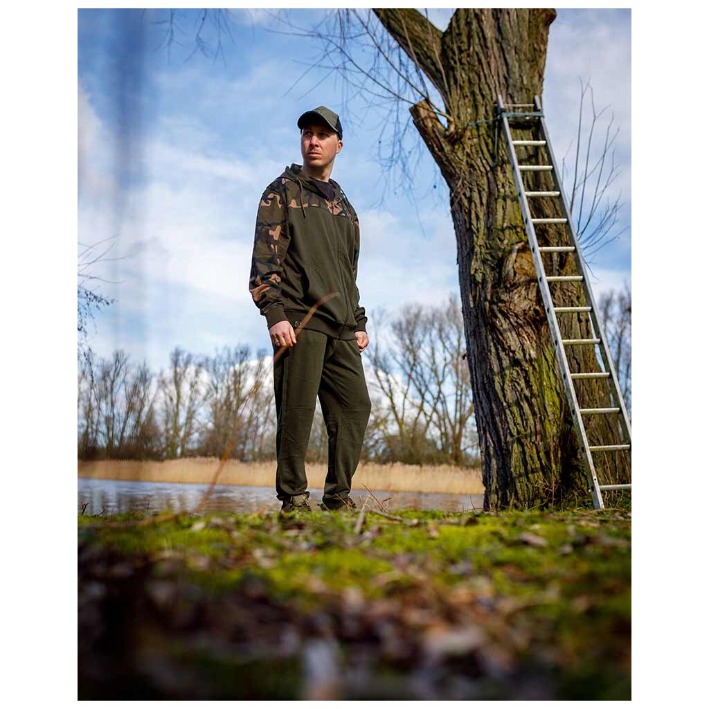Fox LW Khaki & Camo Split Zip Hoody