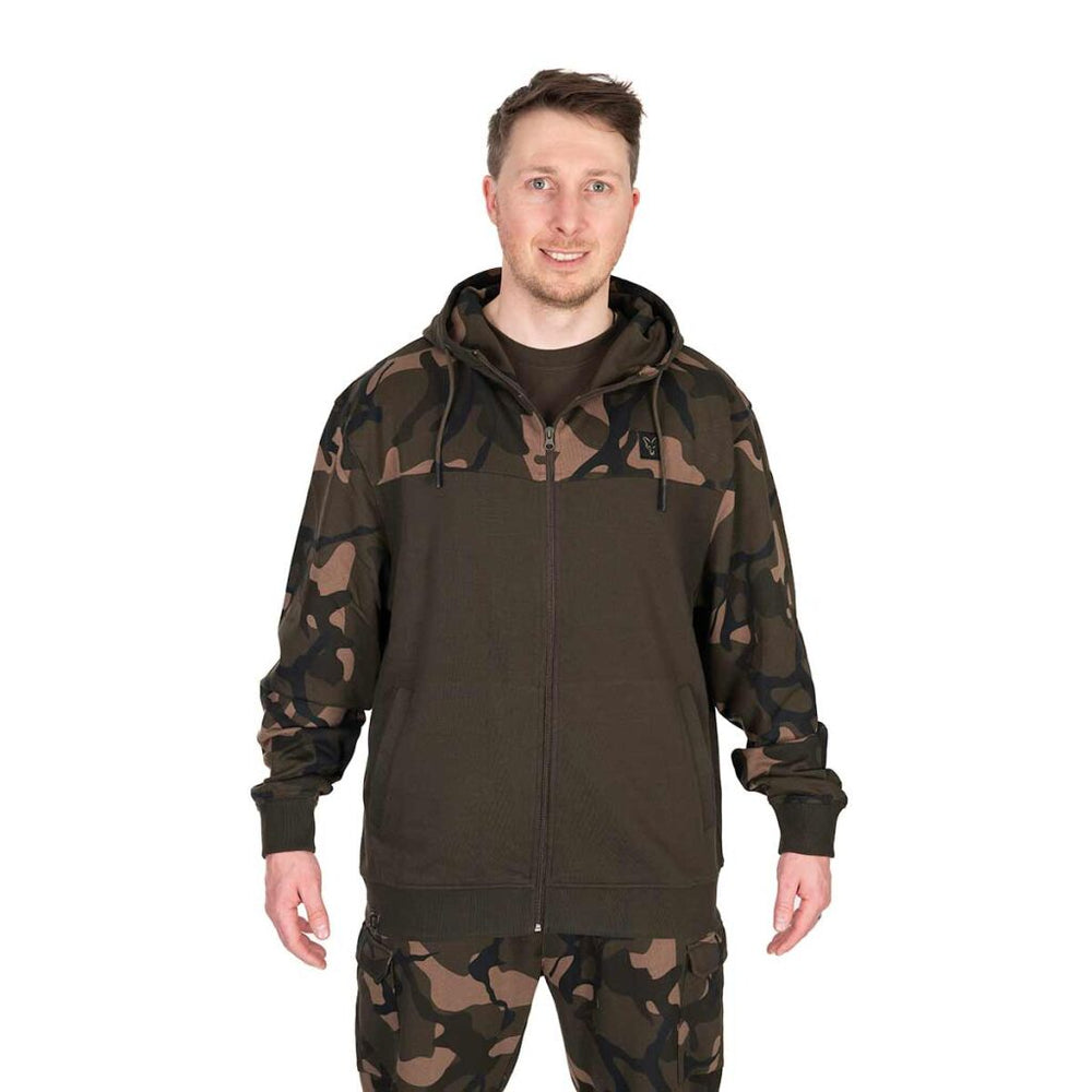 Fox LW Khaki & Camo Split Zip Hoody