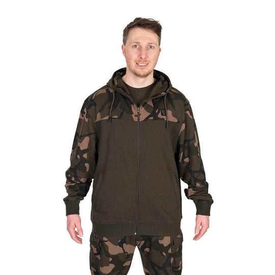 Fox LW Khaki & Camo Split Zip Hoody