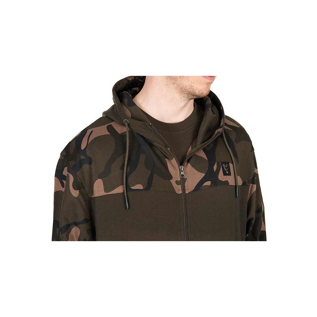 Fox LW Khaki & Camo Split Zip Hoody