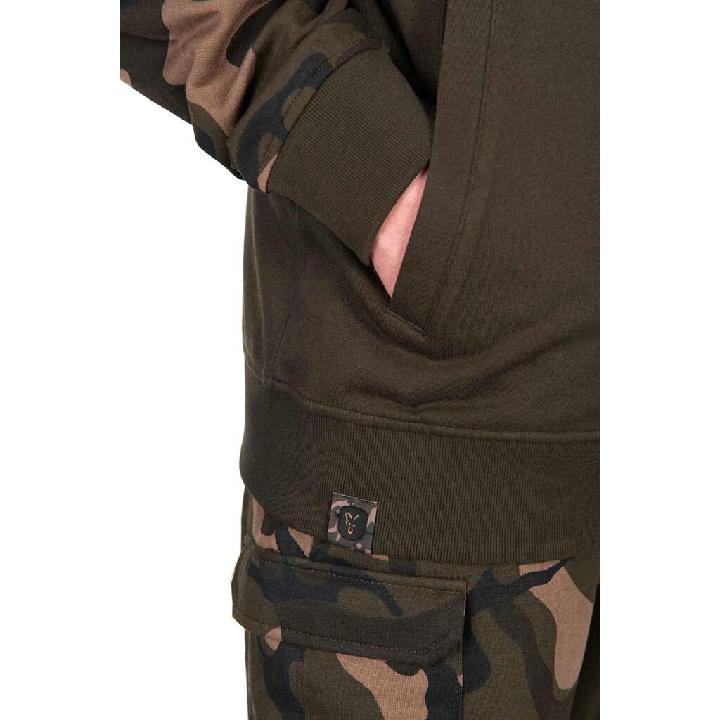 Fox LW Khaki & Camo Split Zip Hoody