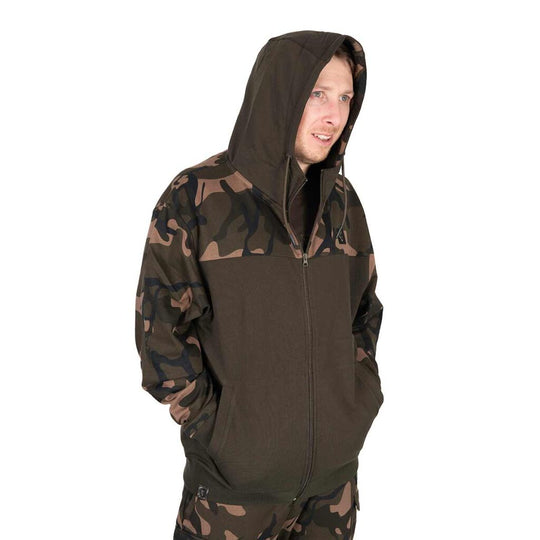 Fox LW Khaki & Camo Split Zip Hoody