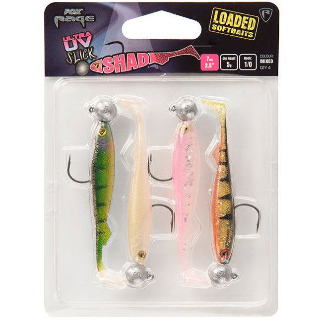Fox Rage Slick Shad Loaded Ultra UV Mixed Colour Pack