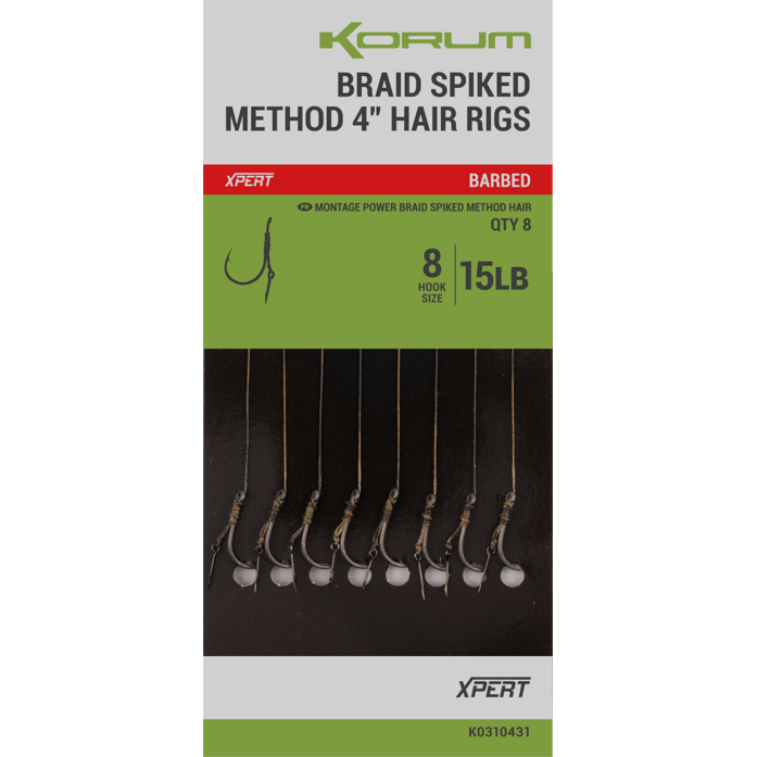 Korum Power Braid Spiked Method Hair Rigs