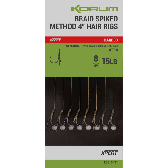 Korum Power Braid Spiked Method Hair Rigs
