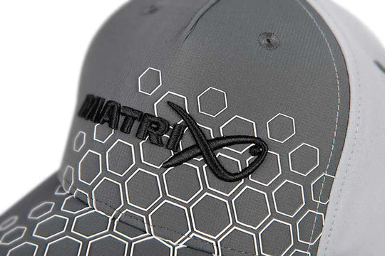 Matrix Hex Print Baseball Cap Grey