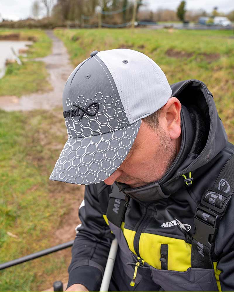 Matrix Hex Print Baseball Cap Grey