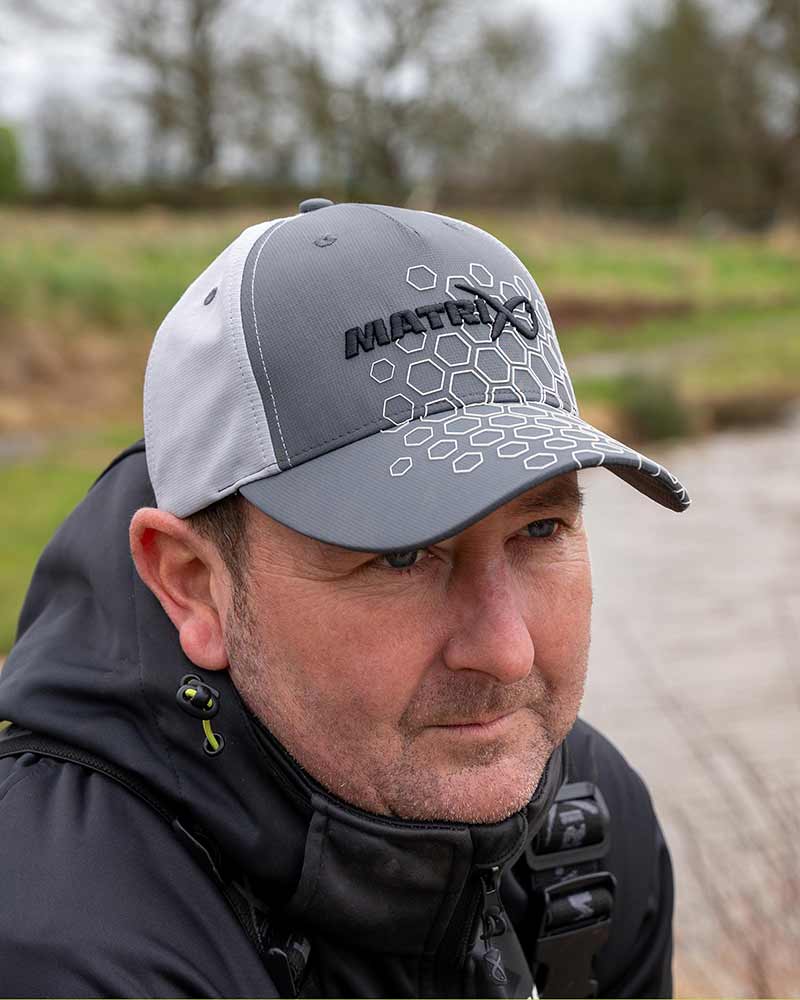 Matrix Hex Print Baseball Cap Grey