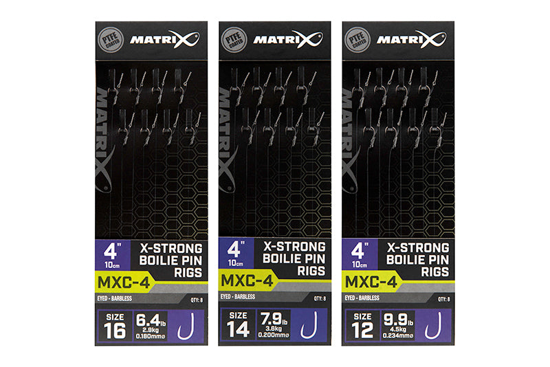 Matrix MXC-4 Barbless X-Strong Boilie Pin Rigs