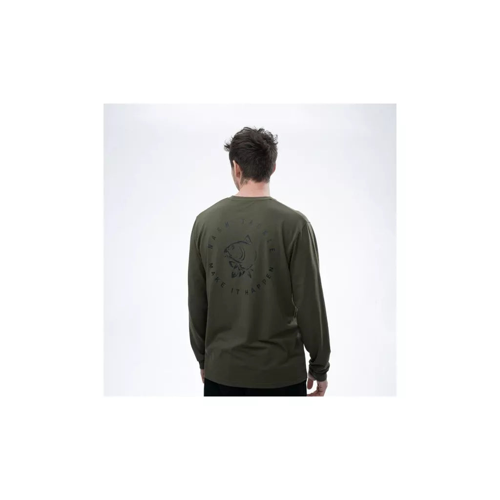 Nash Make It Happen Carp Logo Long Sleeve T Shirt Green