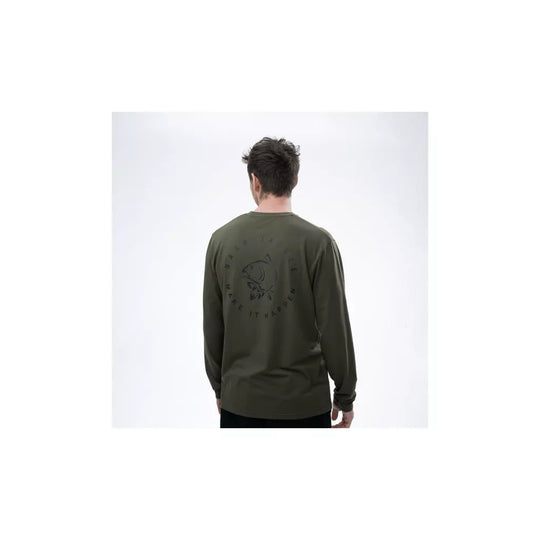 Nash Make It Happen Carp Logo Long Sleeve T Shirt Green
