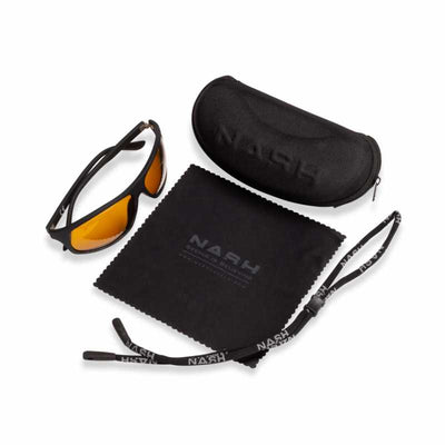Nash Black Wrap Sunglasses Yellow Lenses